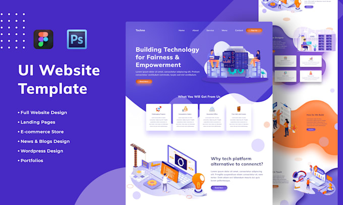 Design web ui template, web mockup, in figma by Nasimabristy | Fiverr