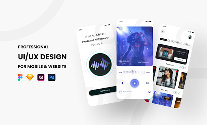Do modern mobile app ui ux design by Taleofdesign | Fiverr