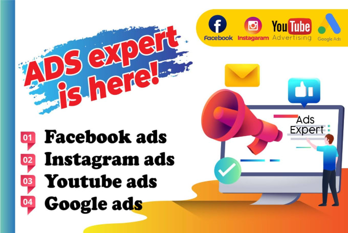 Hire a freelancer to manage facebook ads, google ads, youtube ads,tag manager, analytics, fb page