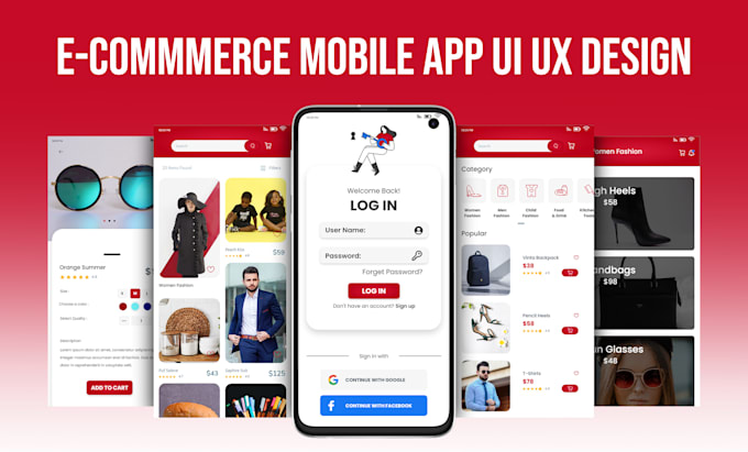 Do ecommerce mobile app ui ux design by Hirairam480 | Fiverr