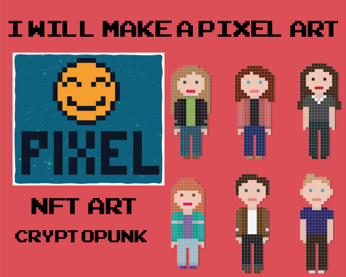 Create a pixelate nft art and cryptopunk art collections