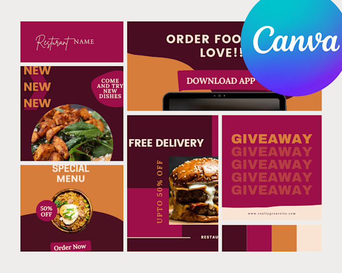 Create instagram posts and templates in canva by Kainatkhan623 Fiverr