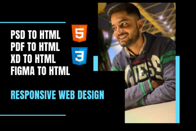 Convert psd to html, pdf to html, xd to html by Dev_by_ahmed | Fiverr