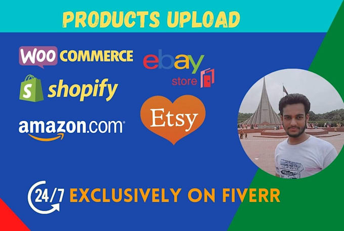 upload products any site like woo commerce, shopify, etc