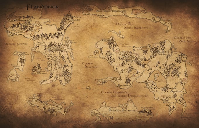 draw a wonderful custom fantasy map