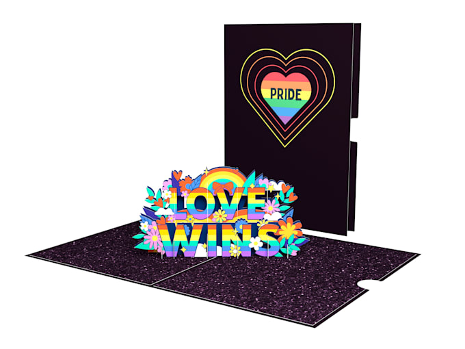 design a pop up card with theme pride