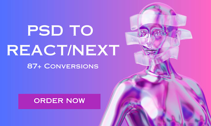 convert PSD to html, figma to html, PSD to react responsive landing page