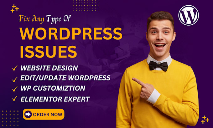 fix wordpress issues, error, edit wordpress website, elementor fix