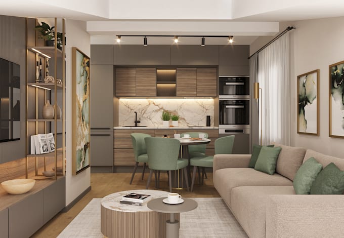 create realistic exterior or interior design render