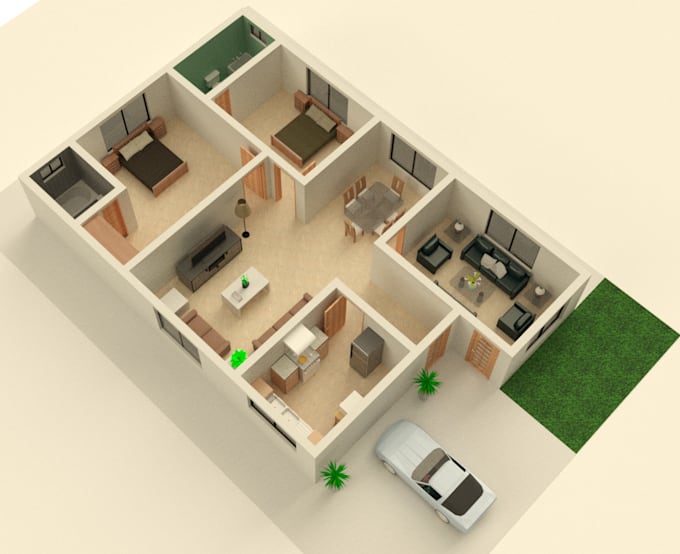 create 2d and 3d house floor plan from sketch in autocad