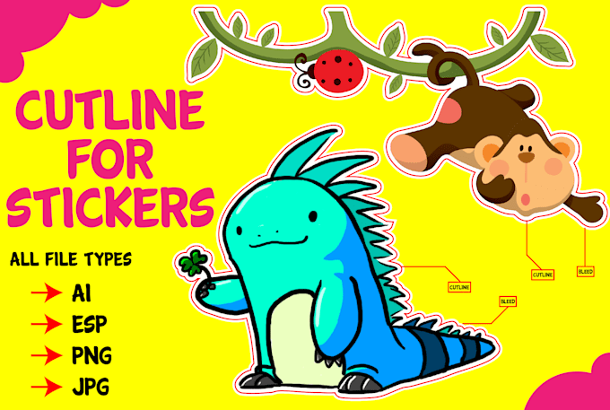do cut lines and die cut for your stickers design