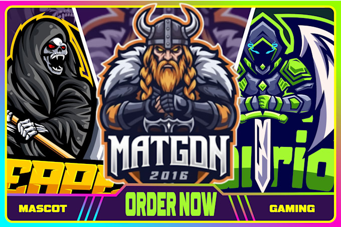 design gaming logo, mascot for streamers, youtubers and esports teams