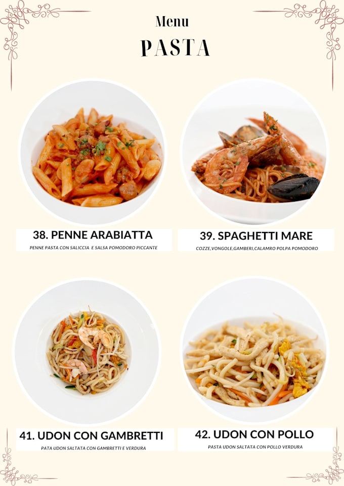 create an attractive restaurant menu, food menu design