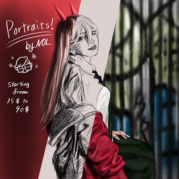 draw your portrait in a realistic painterly style
