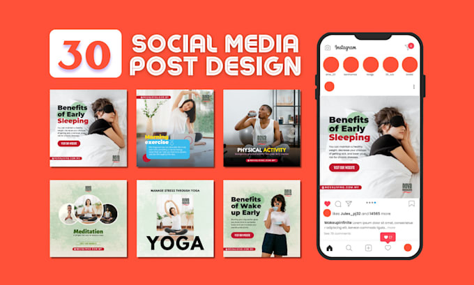 create 30 social media design for facebook and instagram posts