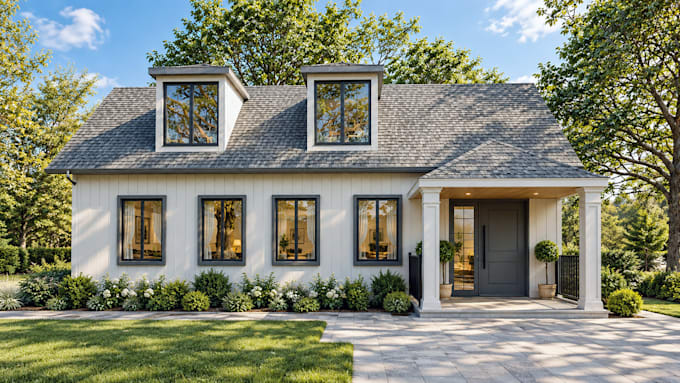 create realistic 3d exterior renders for houses and villas