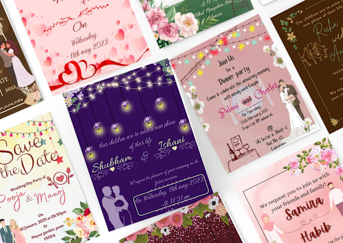 Design your perfect wedding invitation card by Design_feeling | Fiverr