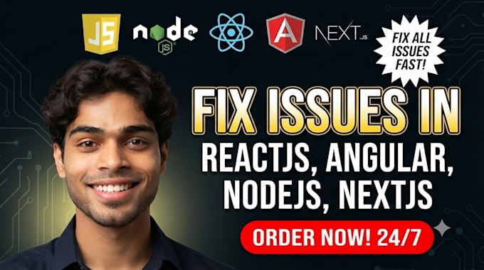 do fix all issues in reactjs, angular, nodejs, nextjs websites
