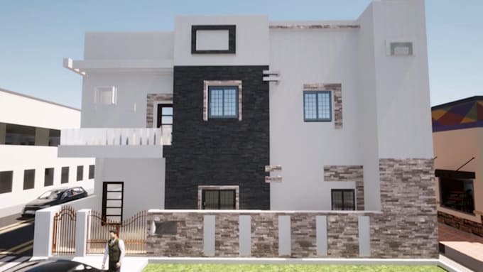 create architecture plan and render it in 3d animation