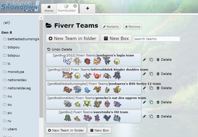 On Pokemon Showdown's teambuilder UI
