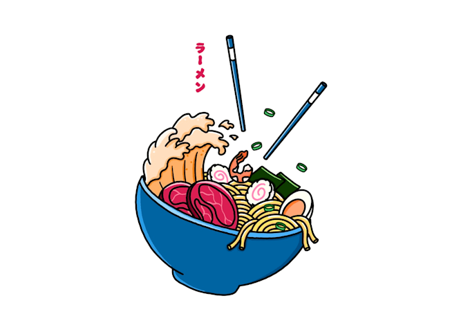 draw premium food illustration for your need