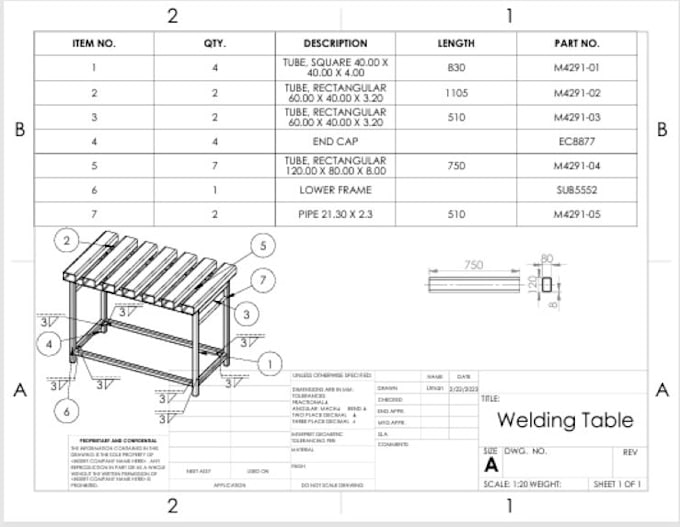create technical drawing or draft using solidworks