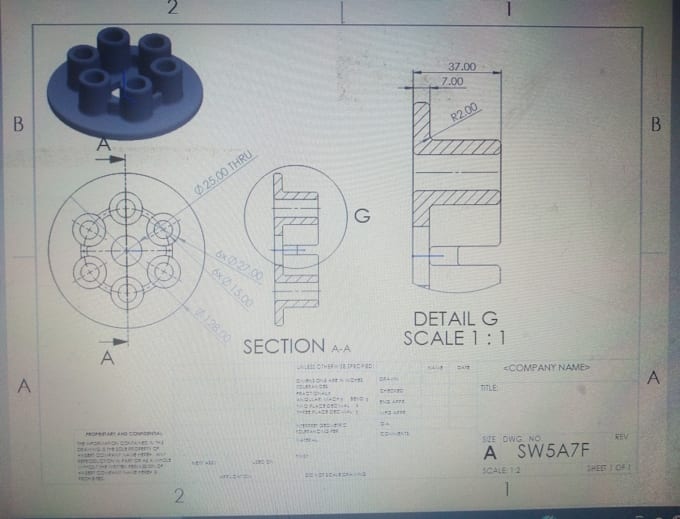 create technical drawing or draft using solidworks