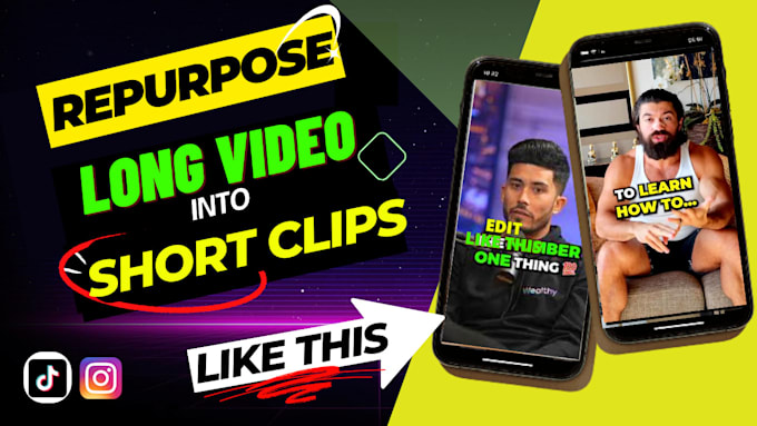 repurpose content, repurpose long video to tiktok reels with subtitle