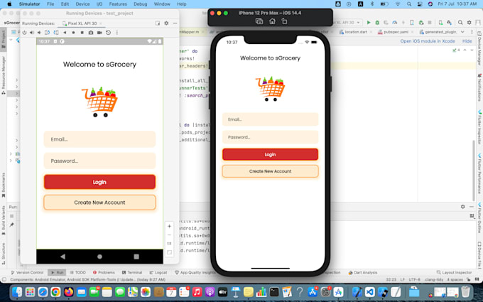 flutter mobile app development, firebase, build ios app, android app