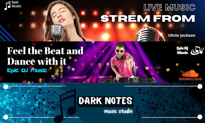 design spotify and soundcloud banner, cover super fast