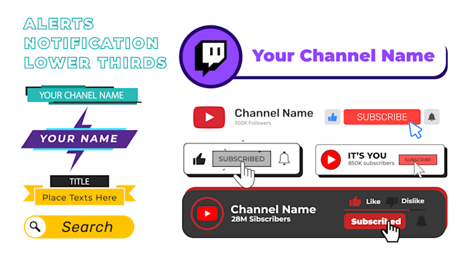 do lower thirds follow subscribe and animated notification