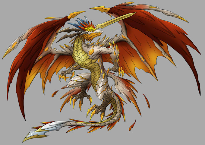 concept art for dragons and monsters, creatures
