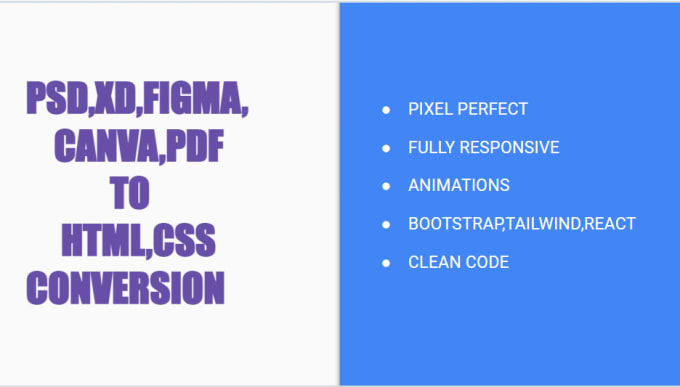 Convert your psd,xd,figma design to html,css by Ayush_singh21 | Fiverr