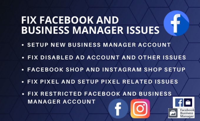 Hire a freelancer to fix facebook disabled ad account and business manager account issues and errors