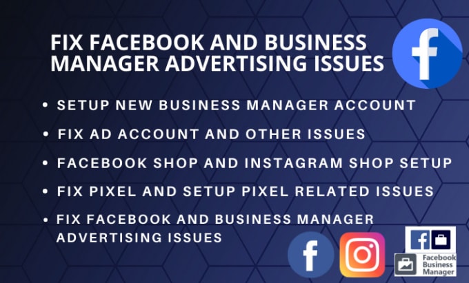 I will fix issues or set facebook ad account meta business manager suite pixel errors