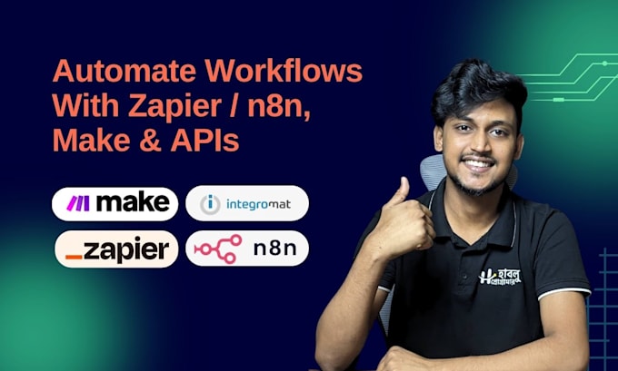 build powerful automation using zapier, make integromat, API, ai workflows
