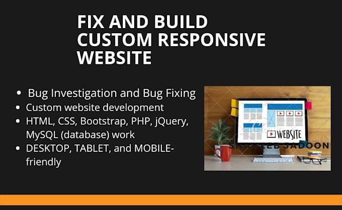 Fix and build a responsive website in html css bootstrap php by ...