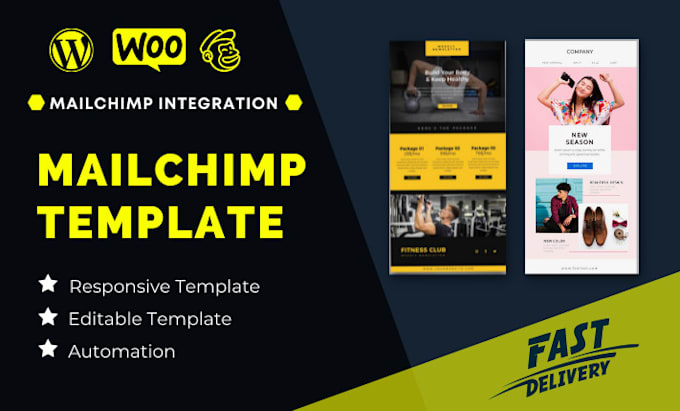 design mailchimp email template newsletter and popup