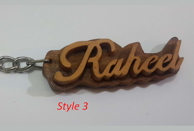 wooden keychain with name online