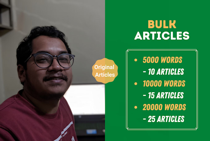 write 5,000 words bulk articles for new websites