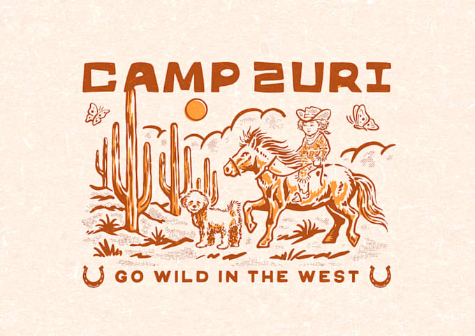 create vintage hand drawn outdoor logo illustration