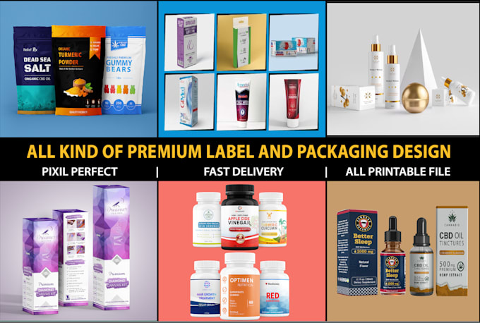do all type product packaging, label and pouch design