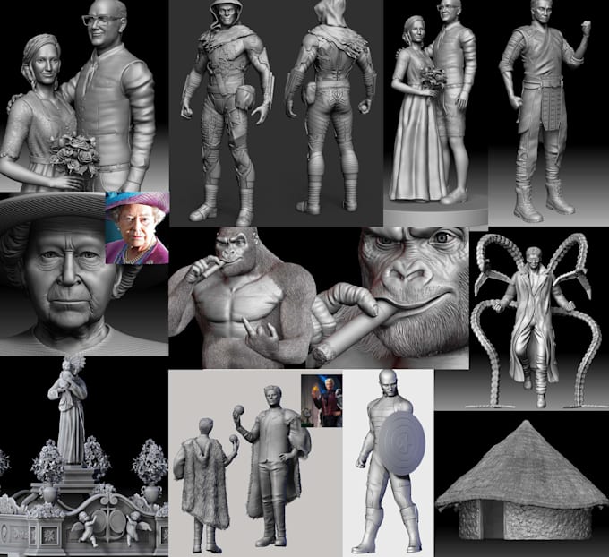 hyper realistic 3d character modeling for printing