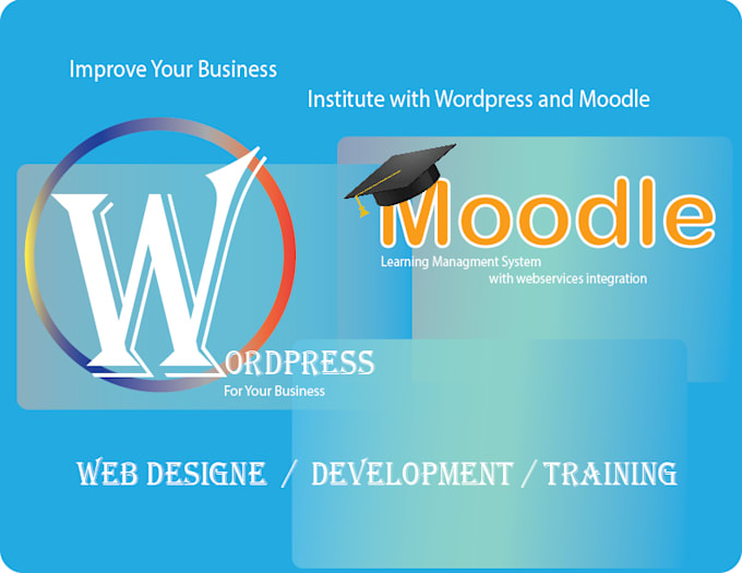 do wordpress and moodle development with training