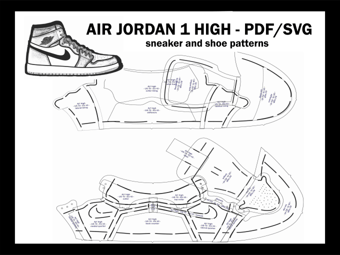 Make a aj1 high sneaker pattern by Xavier_he | Fiverr
