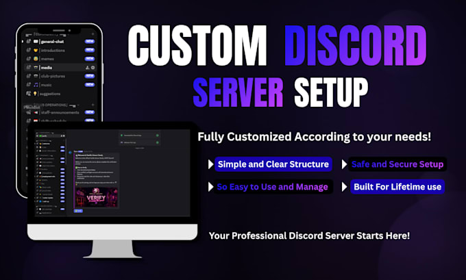 setup custom discord server for fivem, gaming, dayz, rust ,crypto discord server