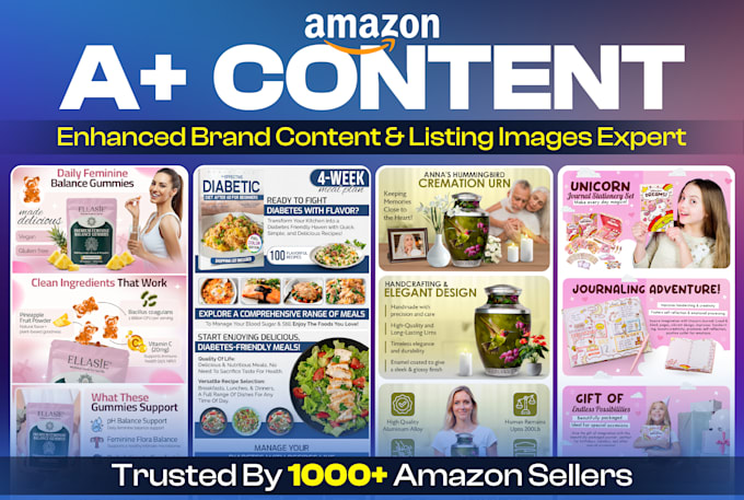 design amazon a plus content, amazon ebc and amazon listing images