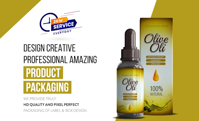 do unique olive oil box and label design