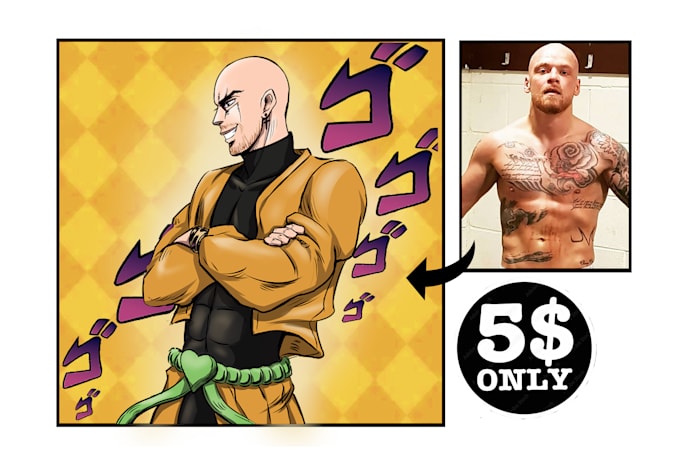 draw you as anime in jojo bizarre adventure artstyle