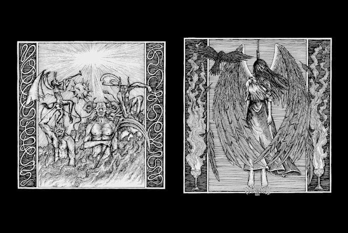 draw death or black metal frame dark horror creepy artwork